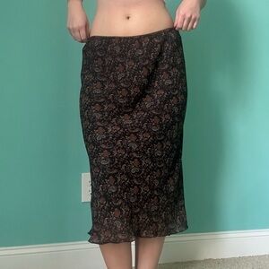 Black and Brown Pencil Midi Skirt for Cocktail